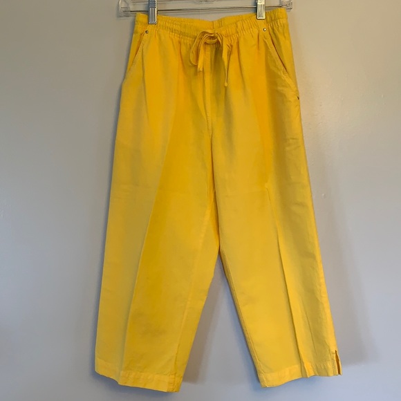 Erika - sz 8P, drawstring cropped pants, yellow - Picture 1 of 9
